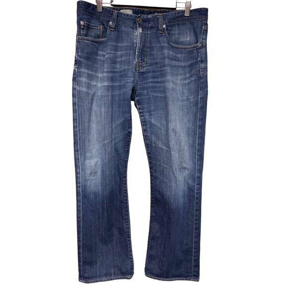 AG Adriano Goldschmied Protoge Men's Jeans Straight Leg Denim Size 36 Distressed - Picture 2 of 9